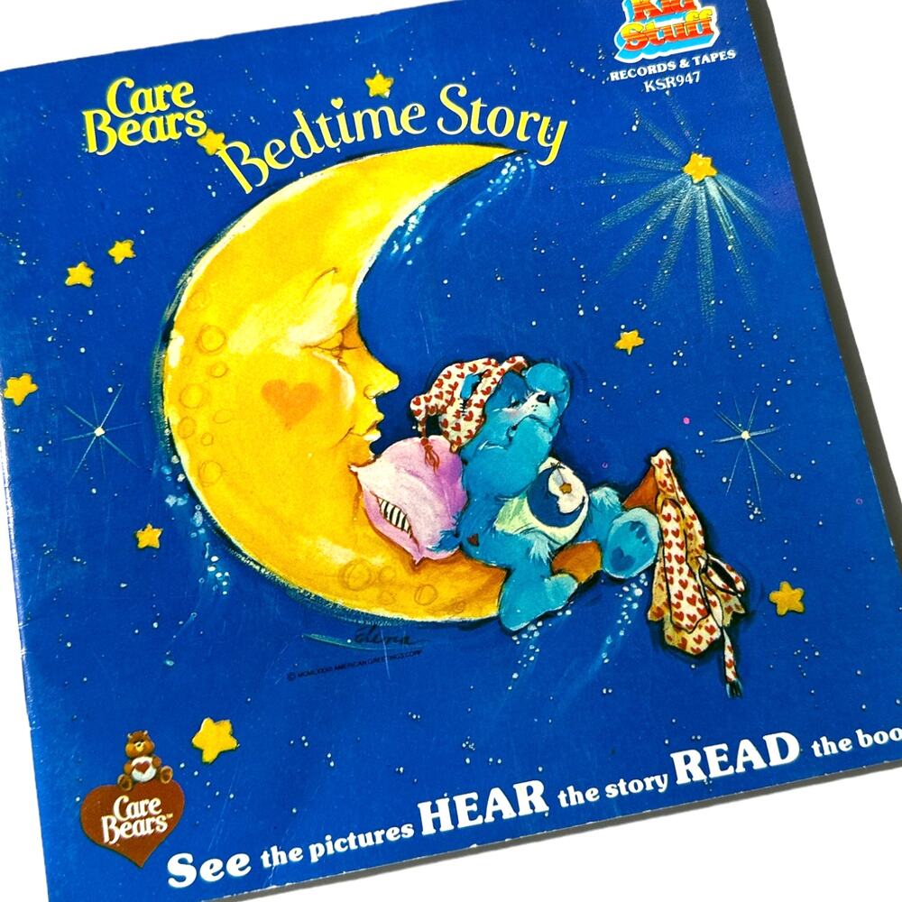 Vintage Care Bear Bedtime Story - Read Hear & See Record and Book